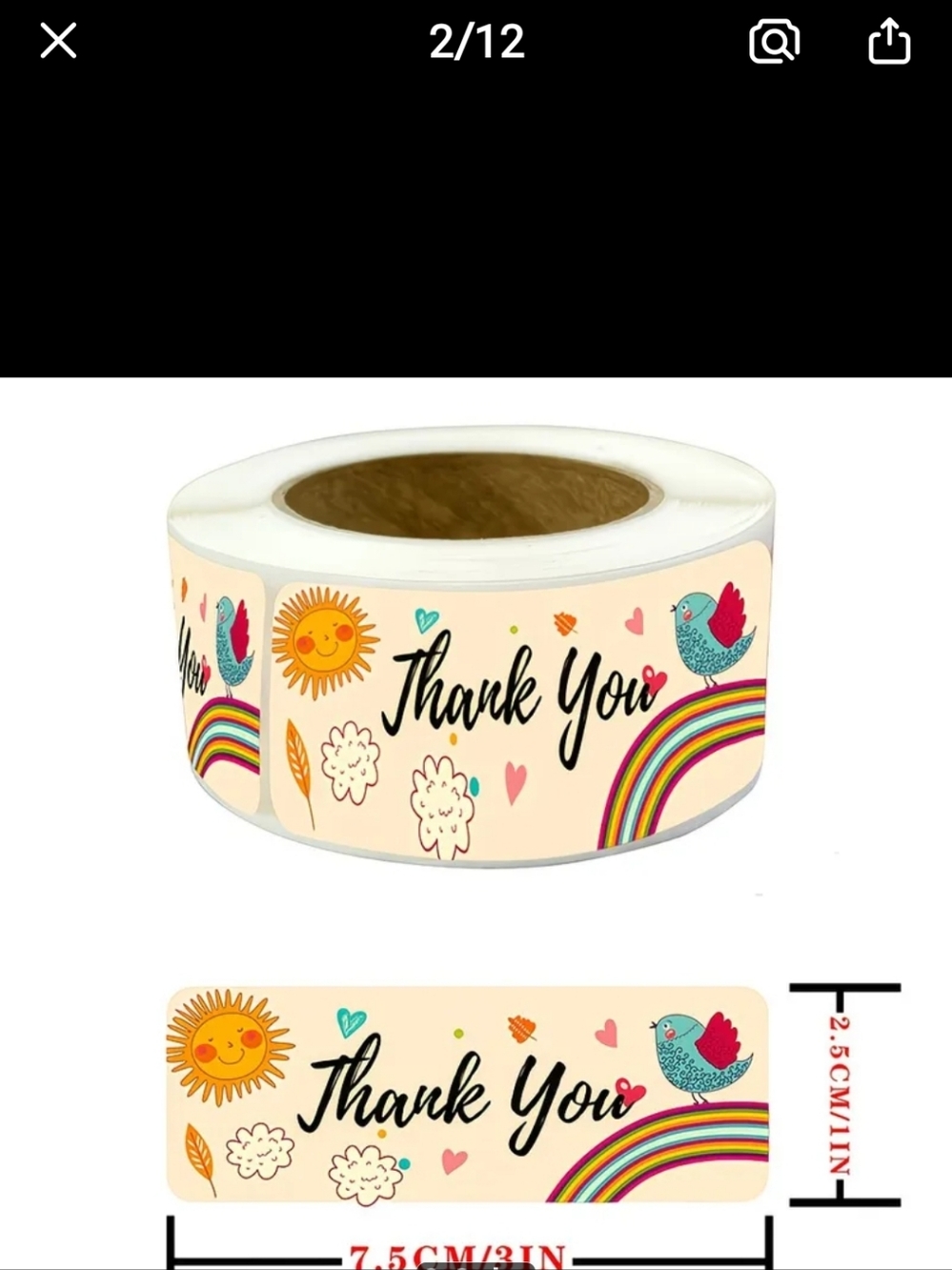 120ct. Thank You - Rainbow & Bird Bonus 3 Random Polymailers - Picture 3 of 6